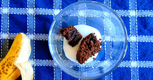 Verrine banane, chocolat, yogourt et beurre de pommes