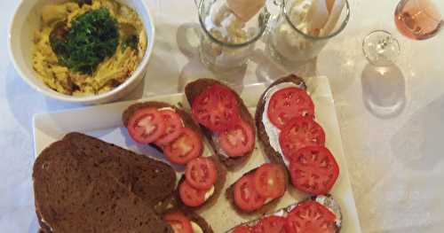 Verrines de chou fleur et Tartines de tomates