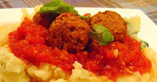 Boulettes végétales sur purée de pommes de terre au frauxmage à la crème