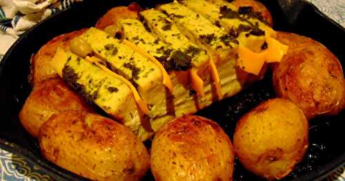 Tofu Hasselback avec petites pommes de terre