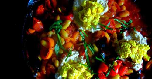 Shakshuka avec oeuf végétal 