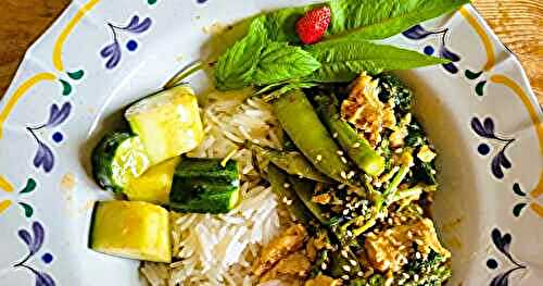 { Wannabe } Stir fry aux légumes verts et poulet végétal