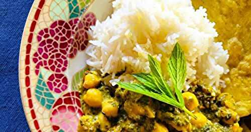 Chana palak { cari de pois chiches aux épinards }