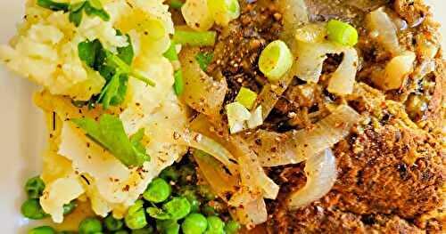 Hamburger steak végé aux champignons et pst