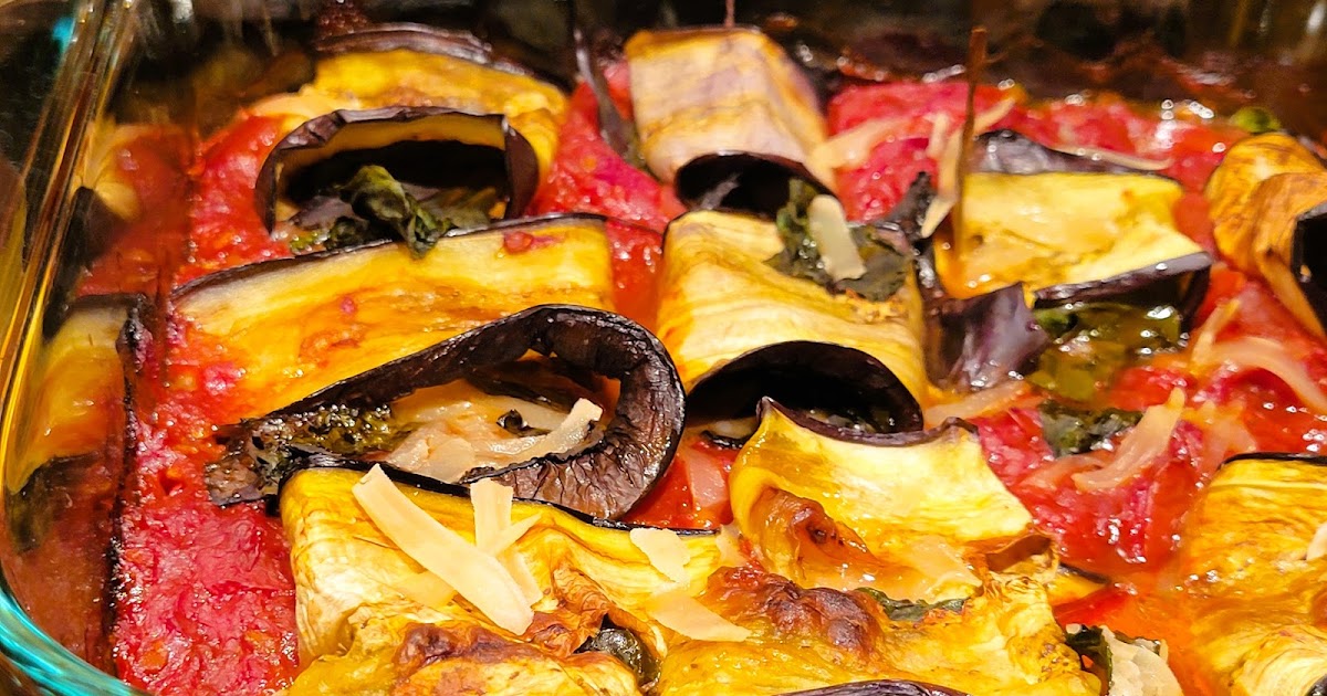 Roulés d'aubergine à la bette à carde