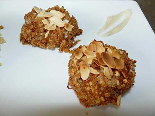 Croquettes de poisson au crumble de fromage et amandes éffilées