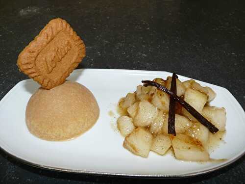 Poires caramélisées et glace aux speculoos