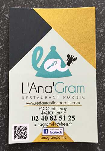 Restaurant L'Ana'Gram : Pornic