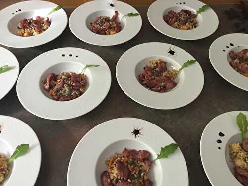 Salade de gésiers automnale aux courge et boulgour