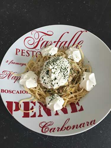 Spaghettis aux poireaux et au thon