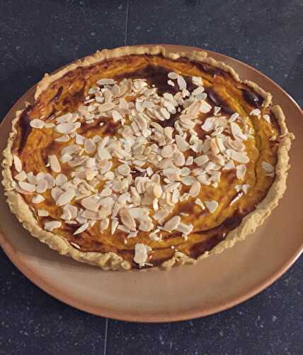 Tarte salée à la courge butternut et lait d'amandes