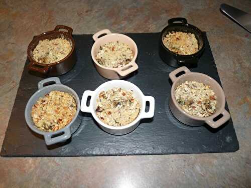 Verrines de crumble de champignons