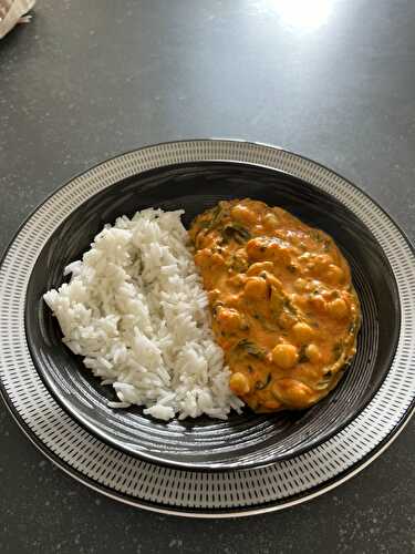 Curry de pois chiche et épinards