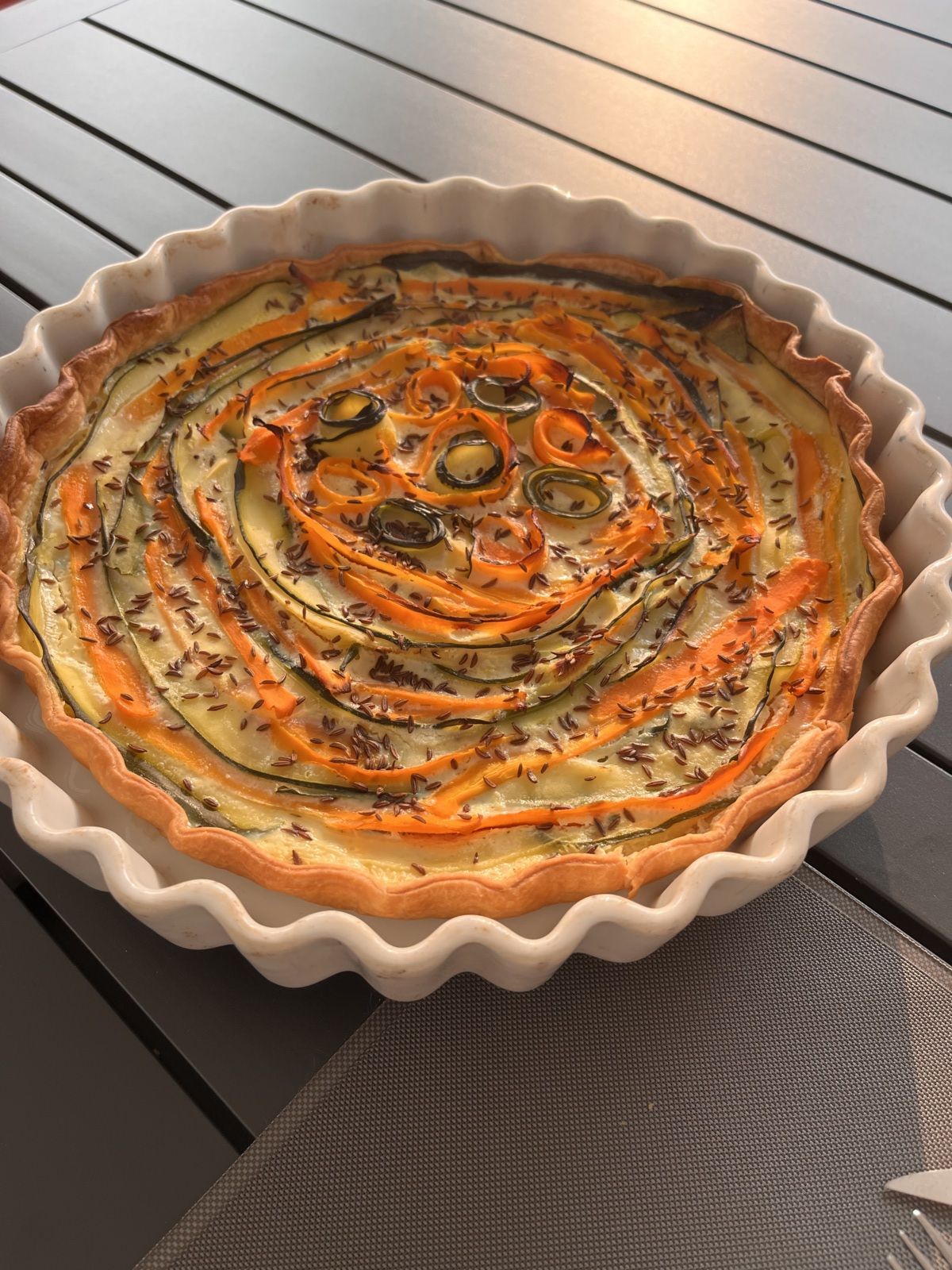 Tarte aux spirales de courgettes et de carottes