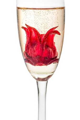 Recette : champagne à l’hibiscus confit !