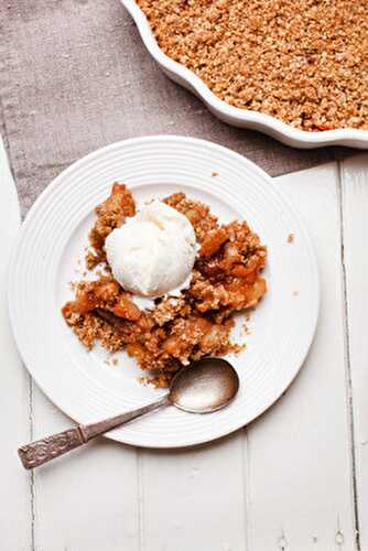 Recette : Crumble aux poires, chocolat et sucre d’érable !