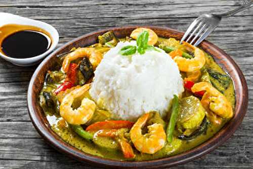 Recette : curry vert de crevettes thaï !
