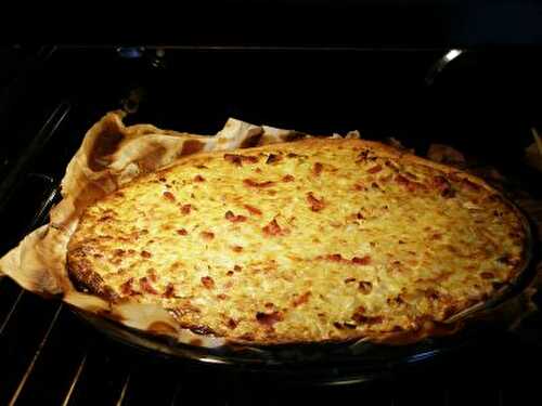 Recette de la quiche au jambon fumé, légumes et graines de lin