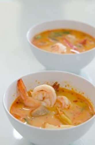 Recette : soupe de crevettes au lait de coco aux épices