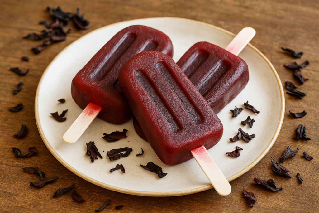 Recette : Glaces à l’eau à l’hibiscus (type popsicle) !