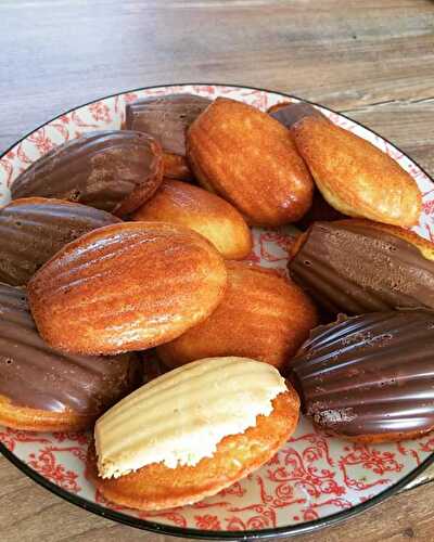 Petites madeleines bien dodues et leur coque en chocolat !