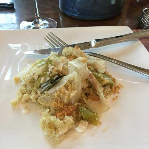 Crumble de cabillaud, poireau et quinoa