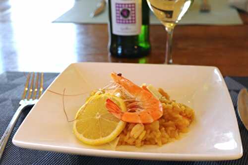 Risotto crevettes citron et safran