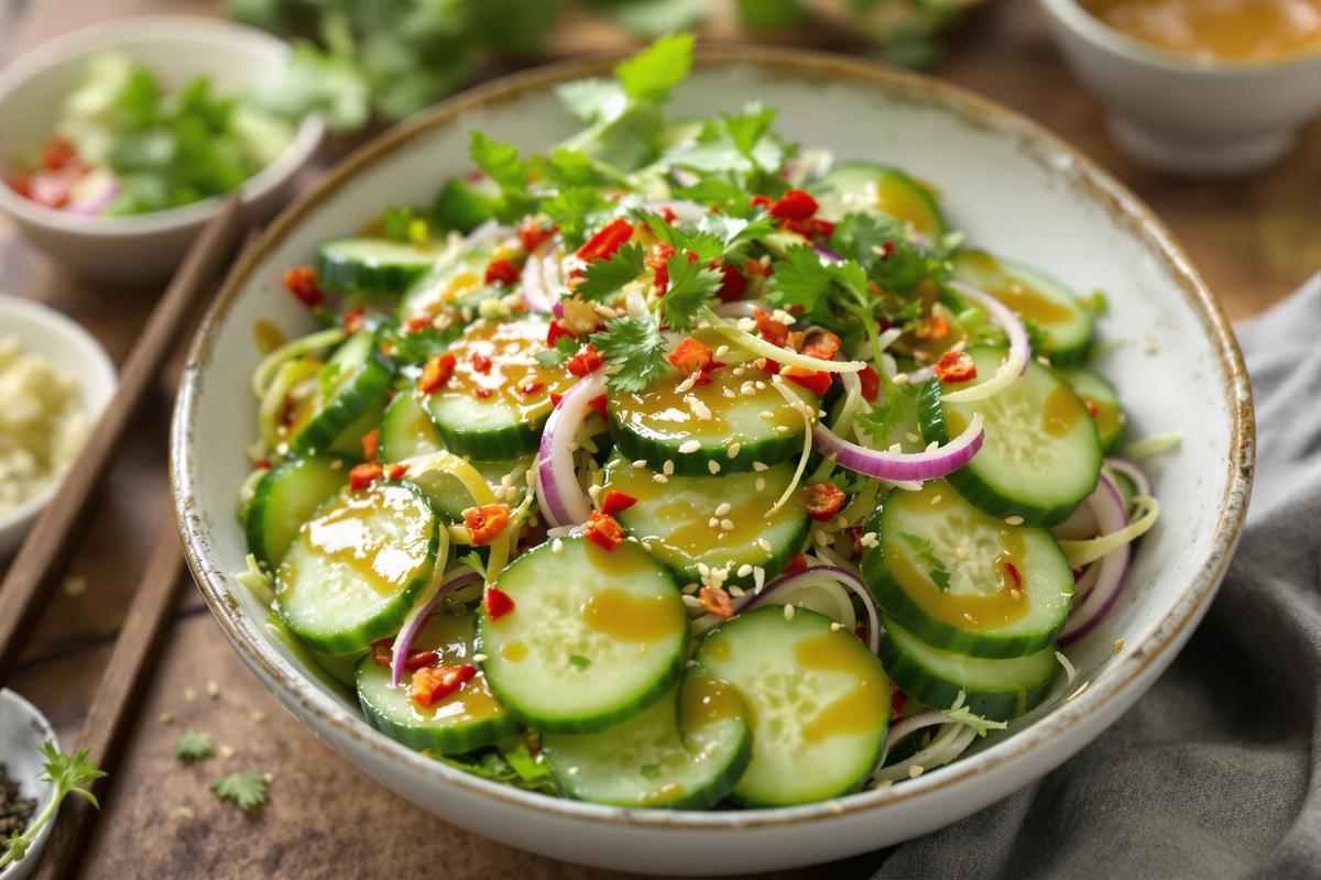 J’ajoute toujours cette vinaigrette à ma salade de concombre et tout le monde en redemande
