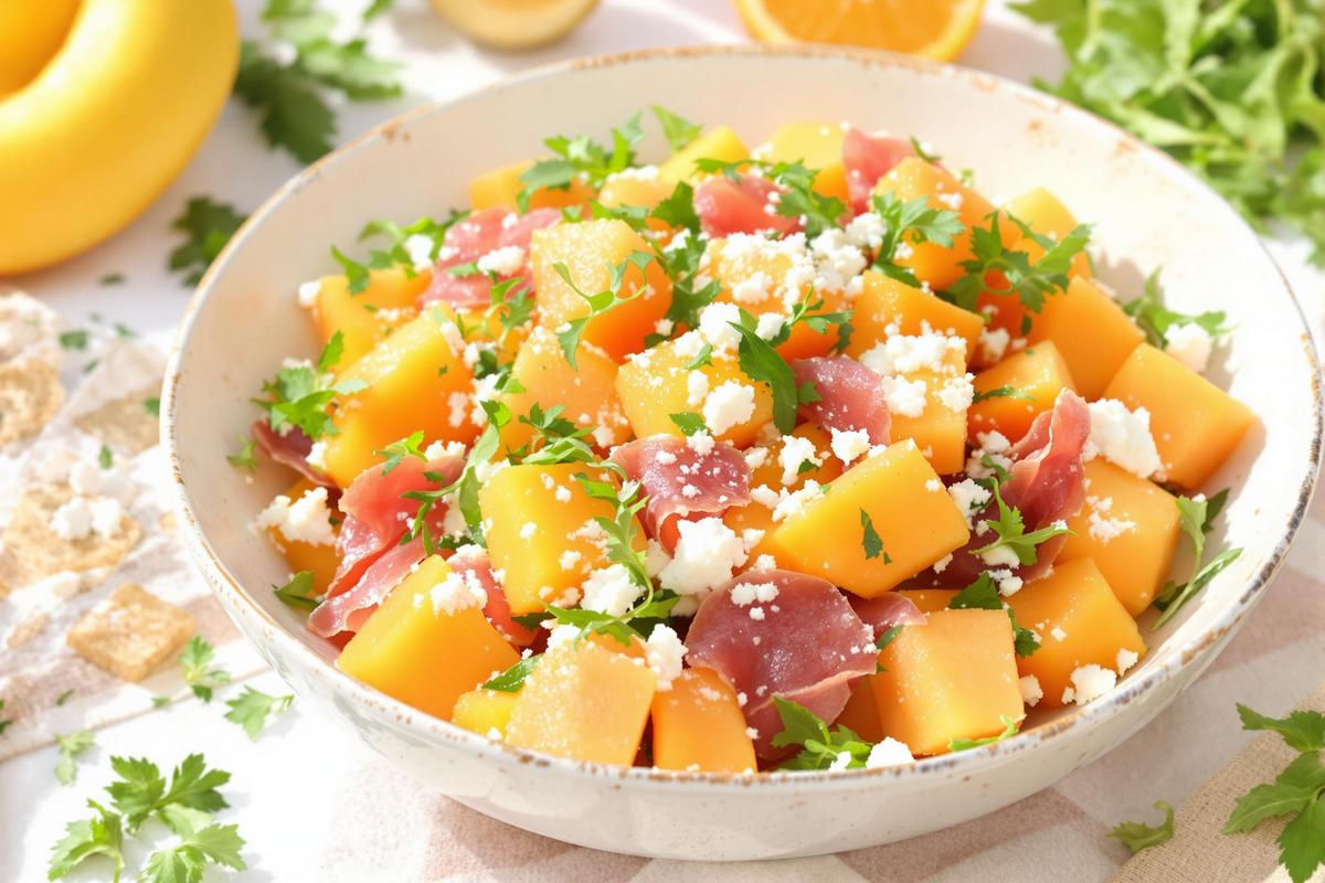 La salade melon-jambon-feta qui sauve vos repas par 35°C (fraîche et express)