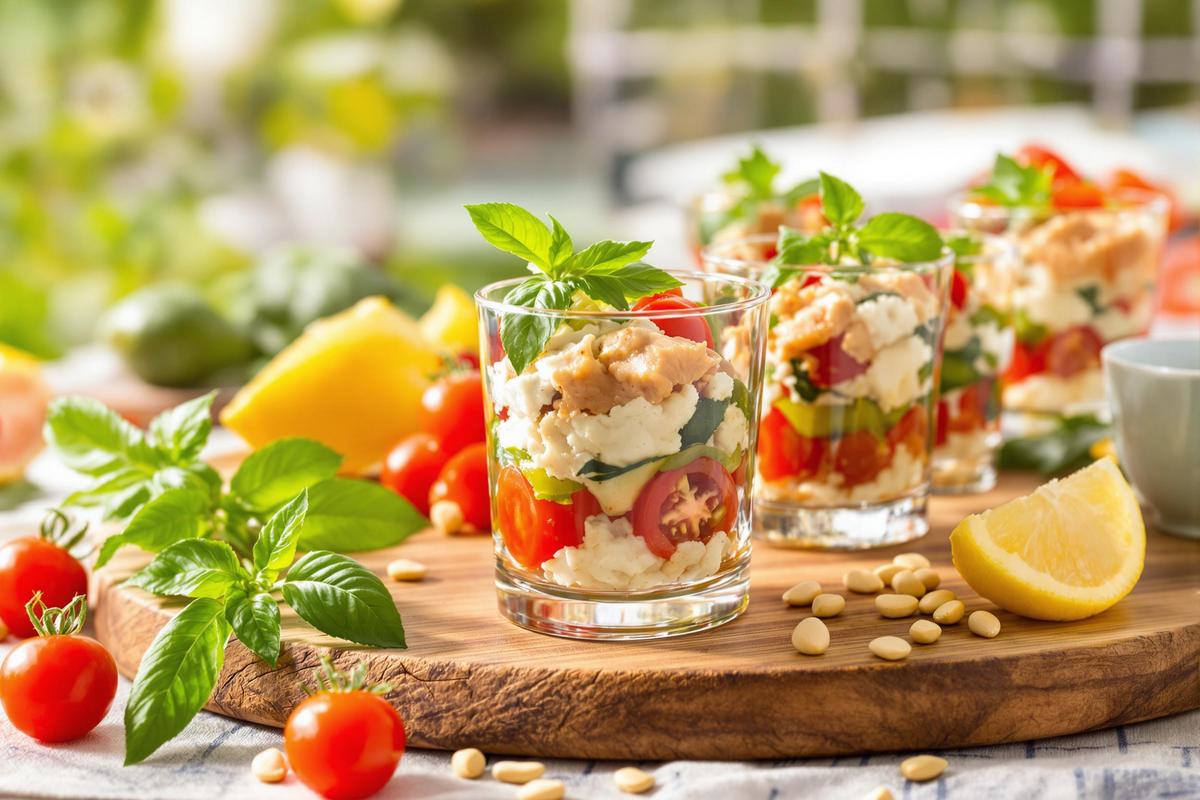 Apéro d’été express : mes verrines thon-tomate au basilic font toujours sensation
