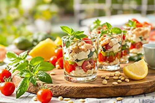 Apéro d’été express : mes verrines thon-tomate au basilic font toujours sensation