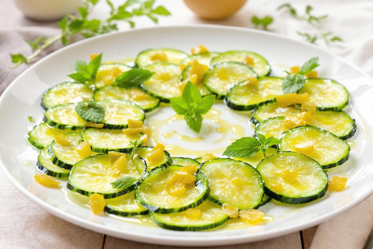 Carpaccio de courgette au citron confit : l’entrée fraîche et acidulée de l’été
