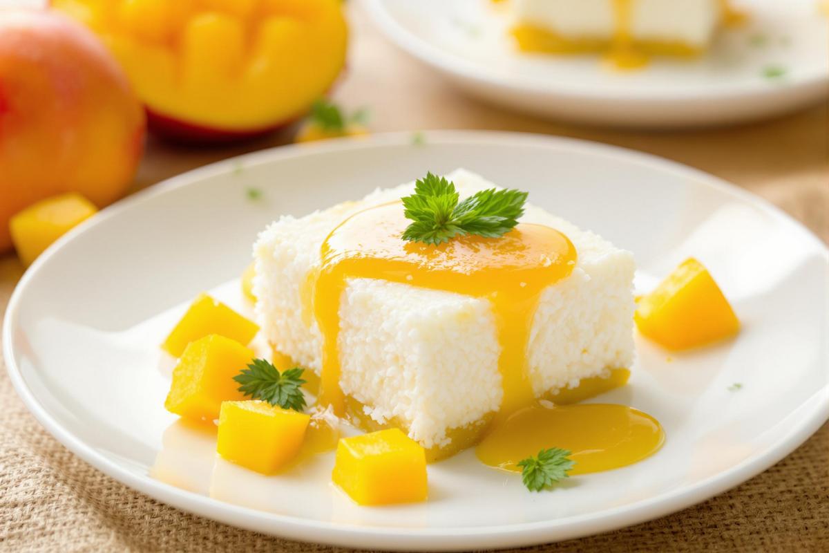 Carrés coco & coulis de mangue épicé : l’envie irrésistible en 5 minutes