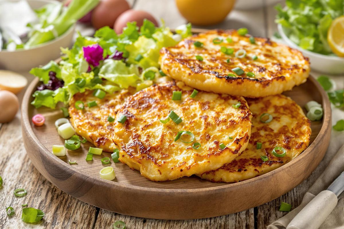Galettes de pommes de terre & oignon nouveau : légères, gourmandes et irrésistibles