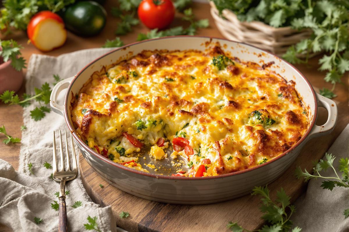 Gratin express aux œufs, restes de pain et légumes du frigo : anti-gaspillage et anti-pluie