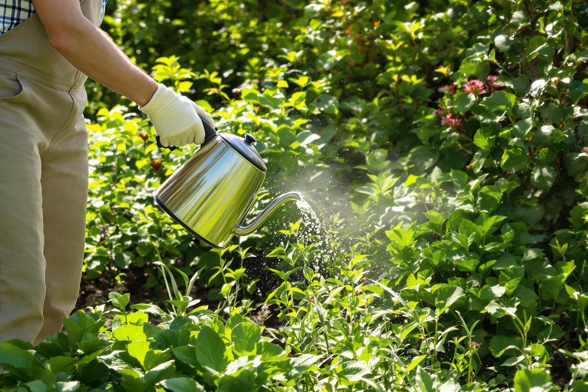 Il désherbe sans produit chimique grâce… à une bouilloire !