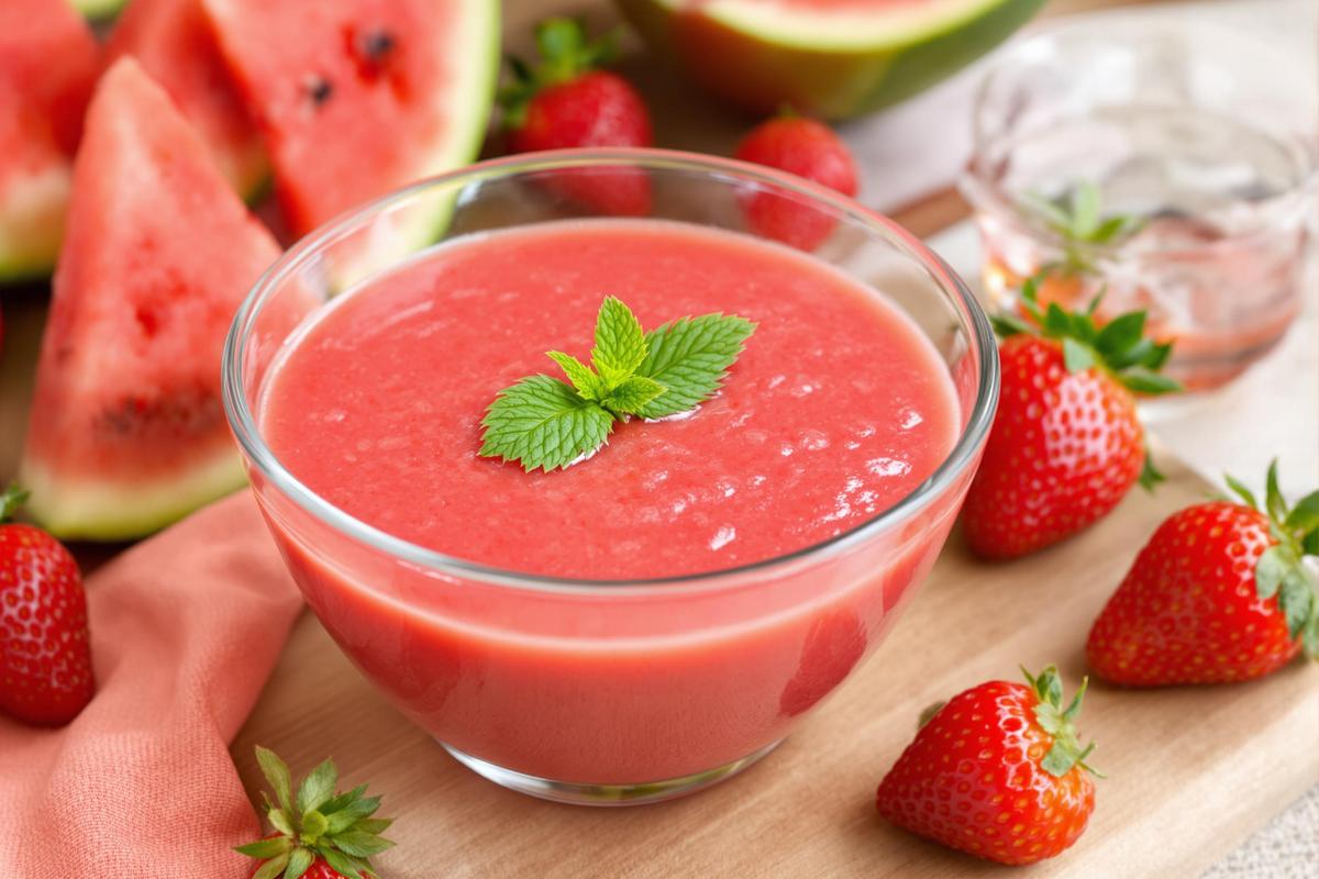 Insolite et frais : le gazpacho pastèque-fraise qui fait sensation