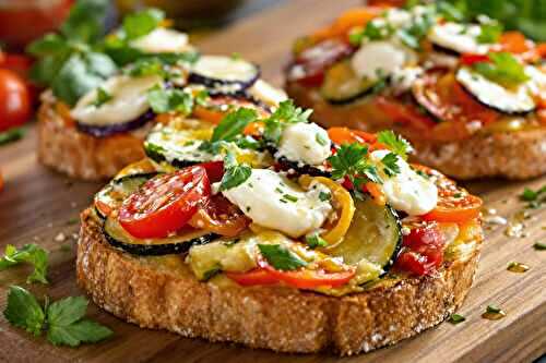 J’ai inventé ces tartines de légumes façon tian : l’apéro parfait en un clin d’œil !
