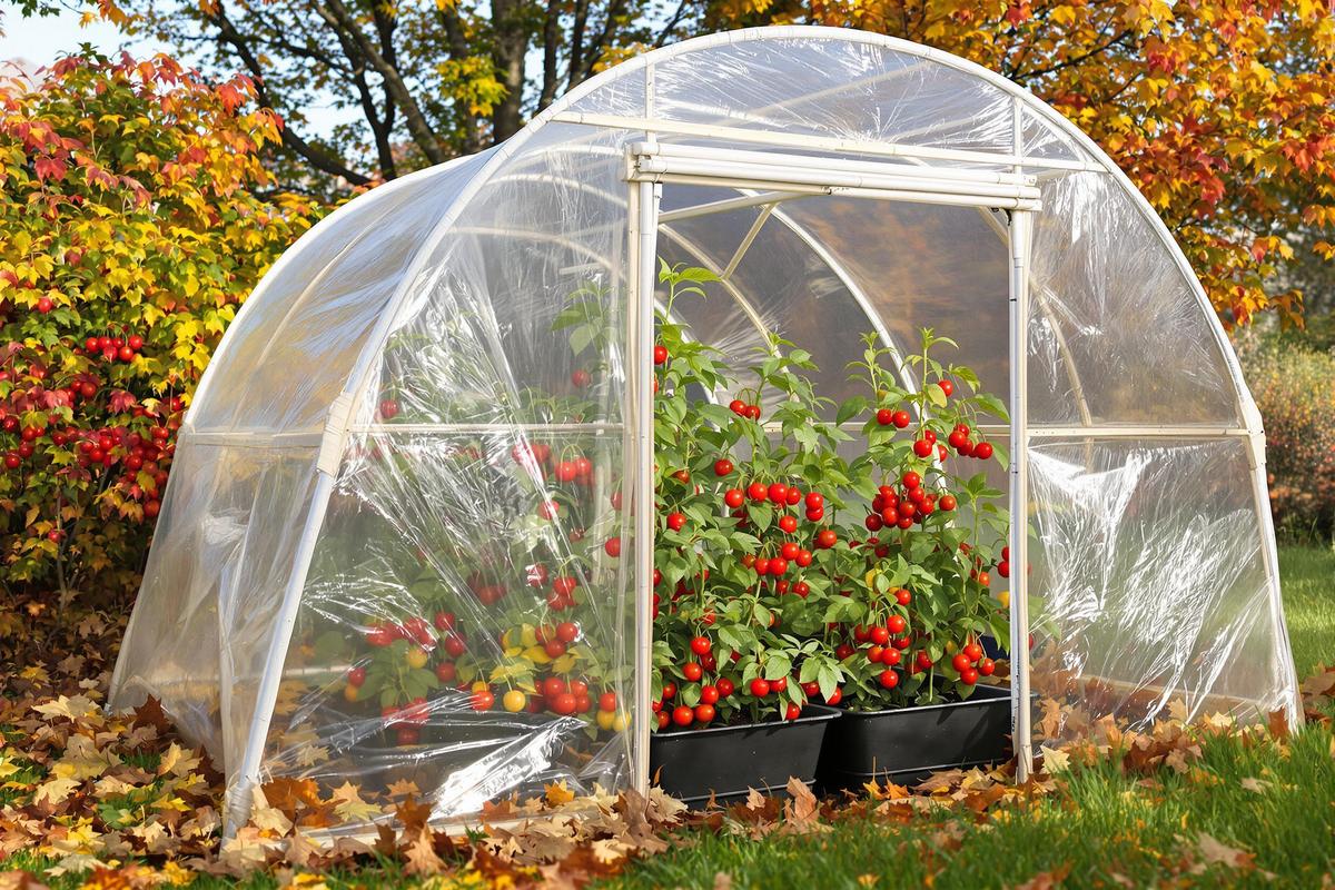 Ma mini-serre maison m’a permis de récolter des tomates cerise jusqu’en octobre (et c’est facile à faire)