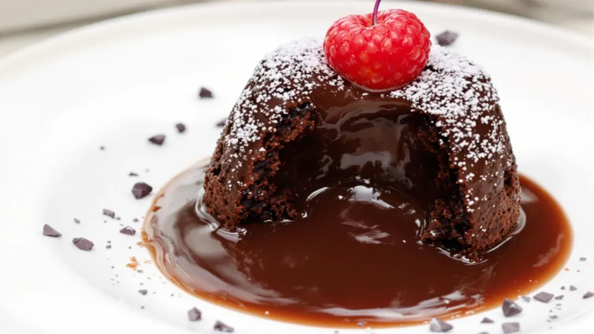 Moelleux au chocolat cœur coulant à la lavande du jardin