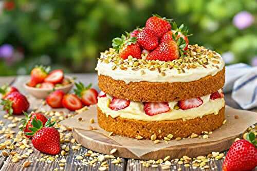 Mon gâteau d’été ultra-bluffant aux pistaches et fraises… à partir de restes !