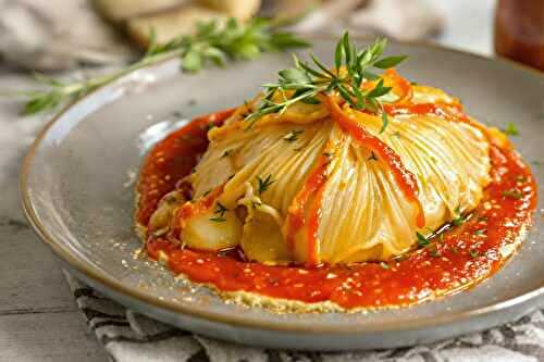 Papillote de pommes de terre, coulis de poivron glacé : le duo qui va vous surprendre !