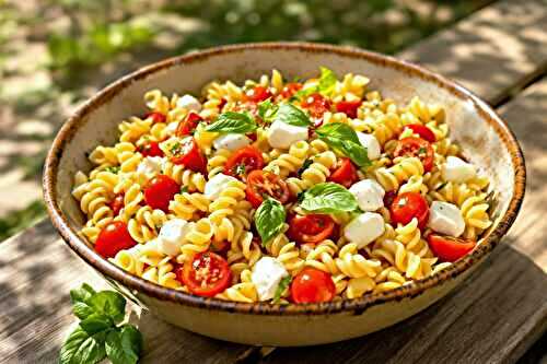 Pâtes caprese express : l’Italie en salade en 10 min
