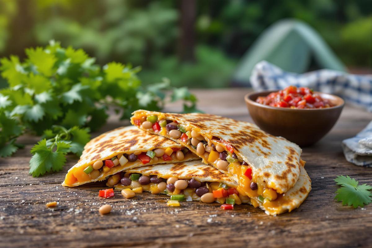 Quesadillas haricots fondants : snack nomade parfait pour vos vacances de camping !