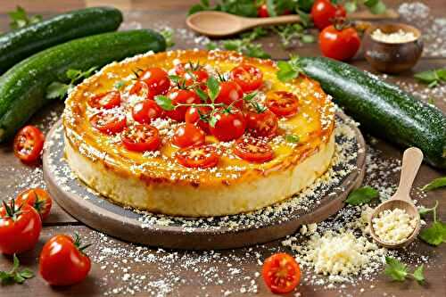 Rapide : j’ai concocté un flan de courgettes, tomates cerises et comté prêt en un clin d’œil pour un dîner express