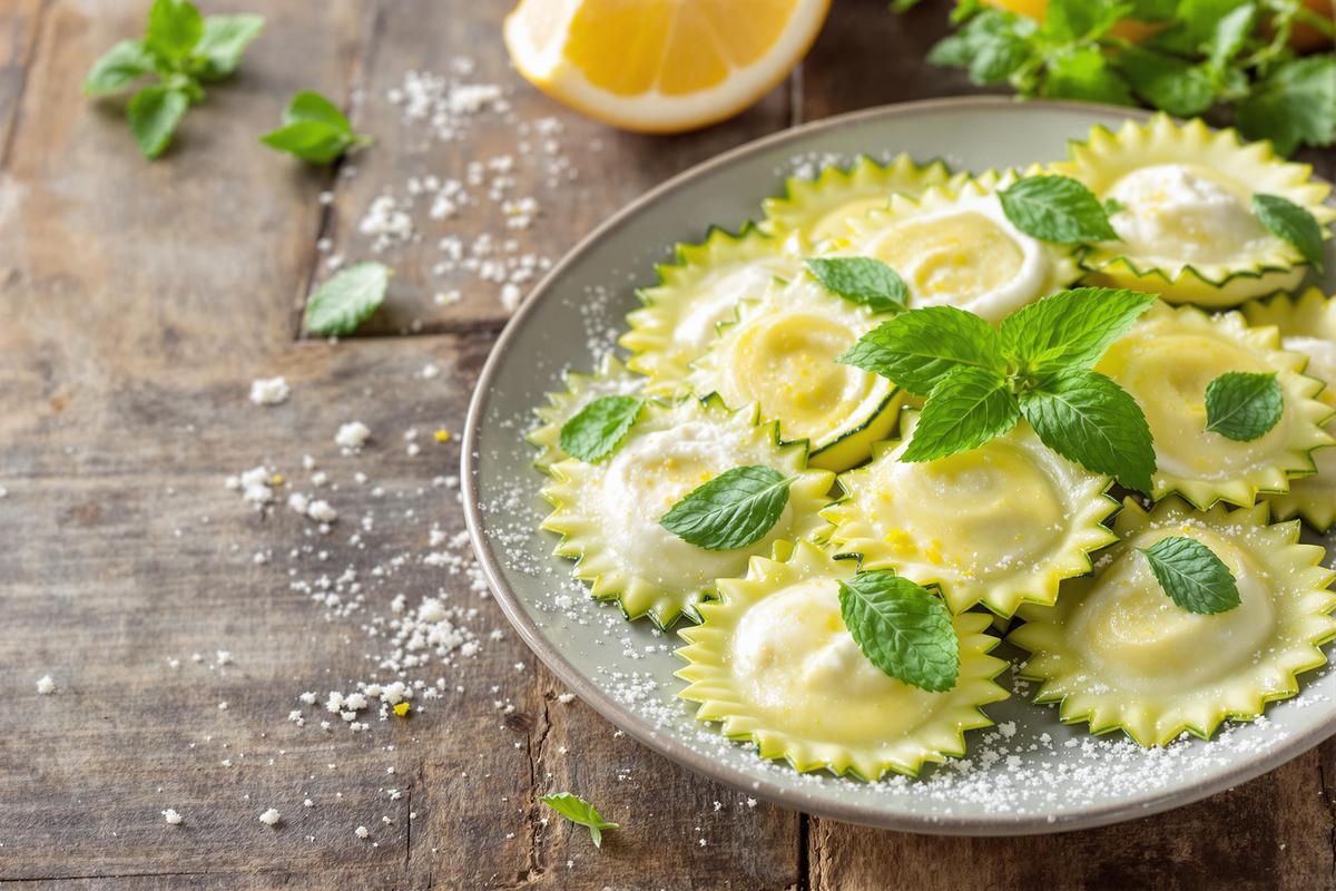 Ravioles de courgettes au chèvre citronné : l’apéro express qui va étonner vos invités !