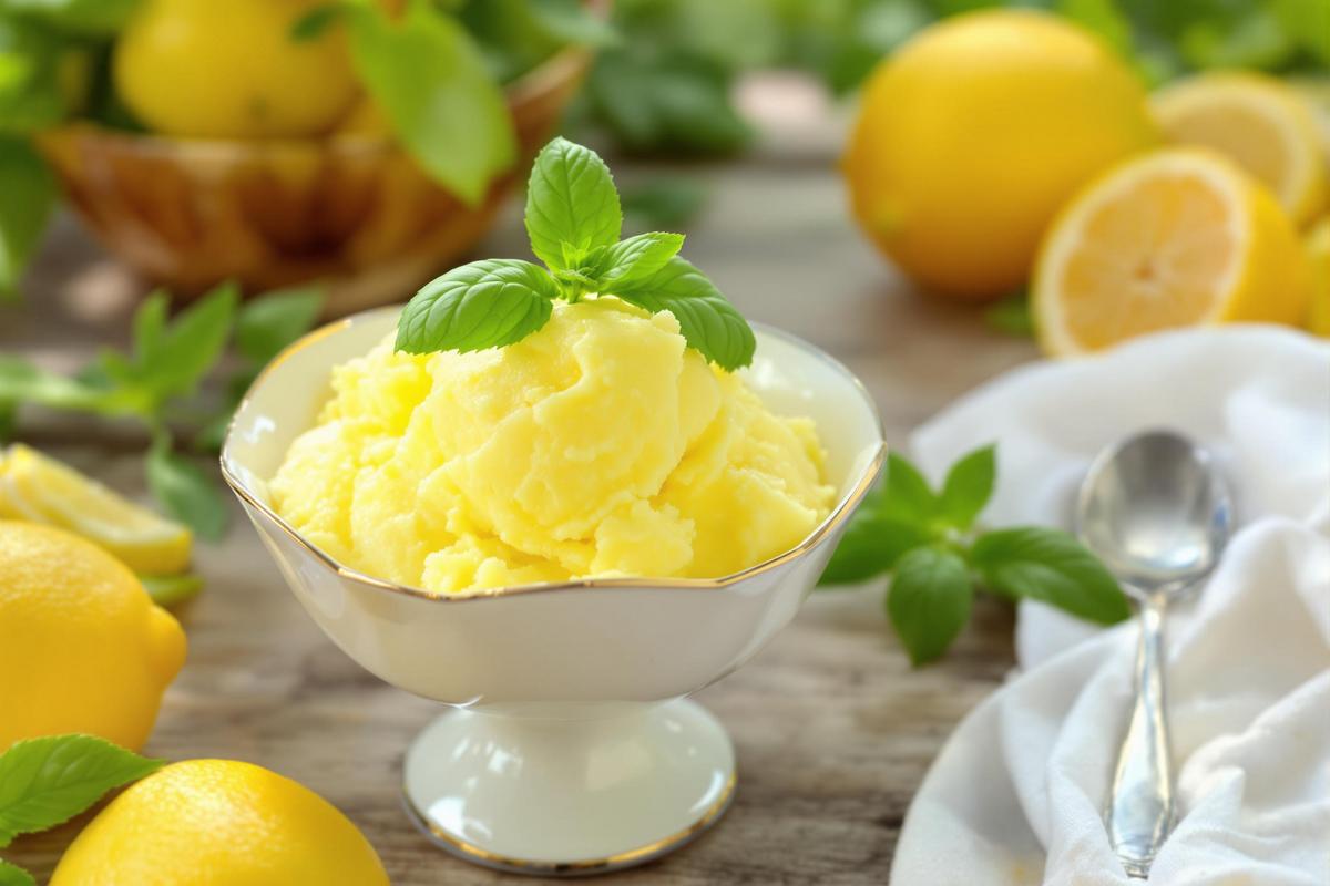 Sorbet citron-basilic à la sorbetière : comment réussir la texture parfaite