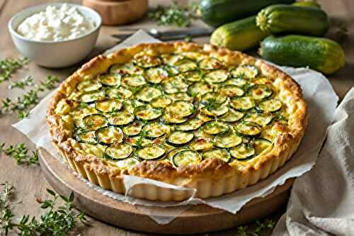 Tarte salée courgette-ricotta au thym, simple et réconfortante pour une soirée fraîche