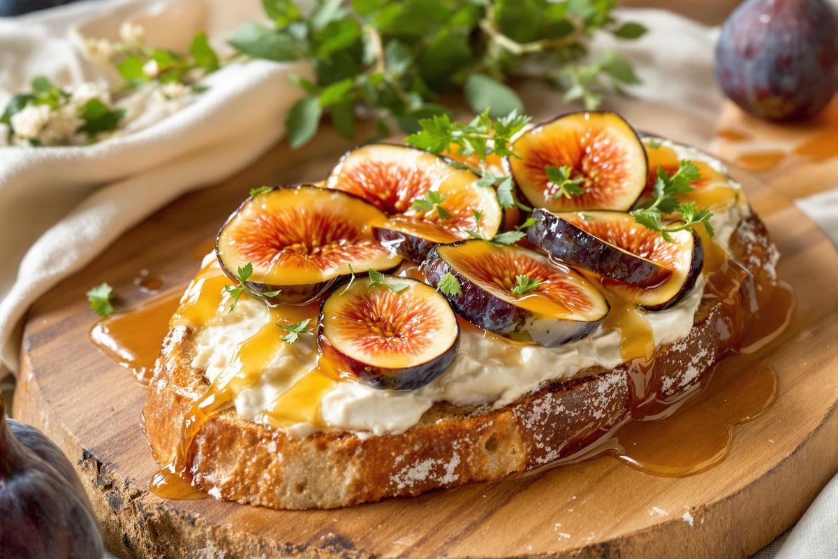 Tartines d’été gourmet : chèvre, figues & miel en folie