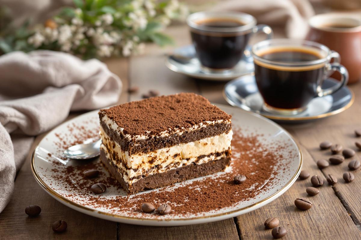Tiramisu au chocolat noir et café fort, plus dense et parfait par temps frais